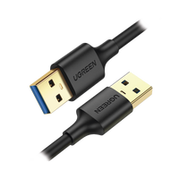 Cable USB-A 3.0 a  USB-A 3.0 / 2 Metros / Macho a Macho / Conector Niquelado / Núcleo de Cobre Estañado / Blindaje Múltiple / Velocidad 5Gbps / No Requiere Controlador / Compatible con USB2.0 Y USB 1.1