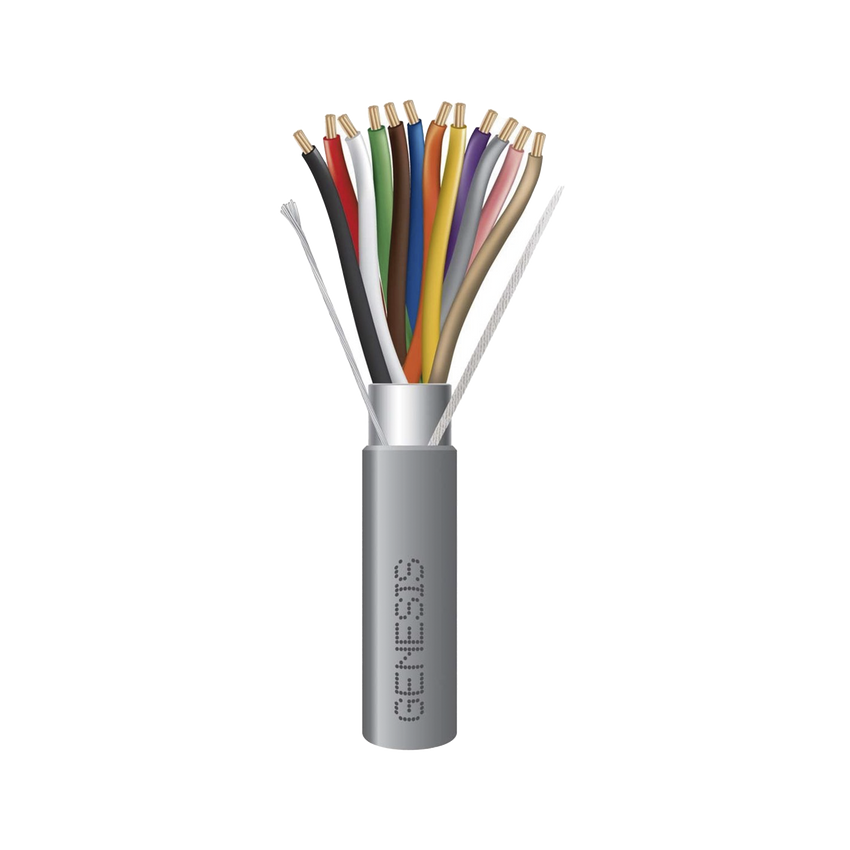 Carrete de 305 Metros / Cable de Cobre / 12 x 22 AWG / Riser / Tipo CMR CL3R FPLR /Para Interior / Color Gris / Para Aplicaciones de Alarmas de Intrusión y Automatización