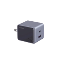 Cargador de 35W serie Nexode S | 2 Puertos de Carga Rápida | 1 USB-C | 1 USB-A | Tecnología GaN II | PD3.0 | QC4.0 | FCP/SCP/AFC/PPS/PPS2.0 | Tecnología de Protección Térmica | Optimiza la Carga | Carcasa Ignifuga.