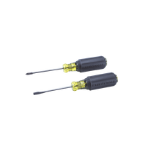 Juego de 8 Desarmadores con Mango Cushion-Grip™: 2 de punta Plana de 1/4'' (6.4 mm) y 5/16'' (7.9 mm); 2 de punta Cabinet de 5/16'' (7.9 mm) y 3/16'' (4.8 mm); tres de punta Phillips n.º 1, n.º 2 y n