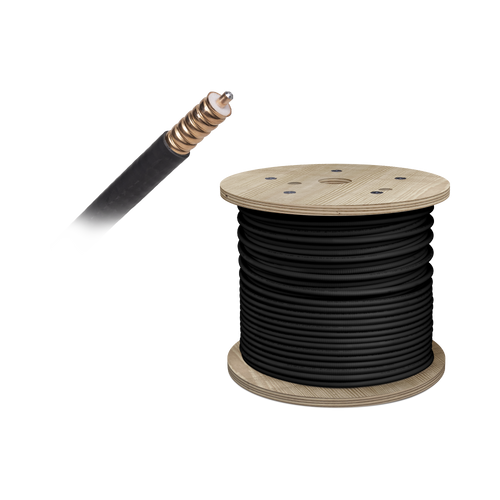 Carrete de cable coaxial corrugado de baja perdida WILSON de 1/2". 50 Ohm de impedancia. Carrete de 152.4 m