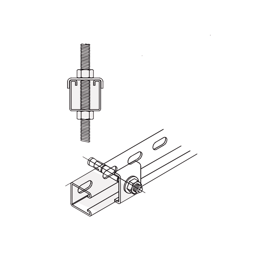 Tope Unicanal  "U" para Tornillo de  3/8" ( 9.5 mm ).