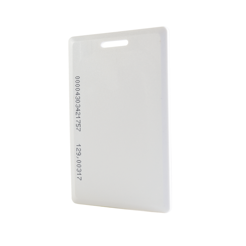 Tarjeta de proximidad estándar, perforada (gruesa), fabricada con el PVC más resistente de la industria