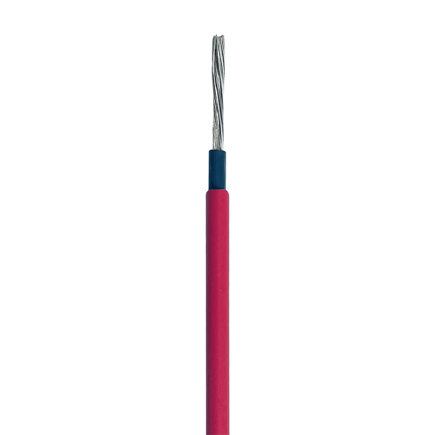 Cable Fotovoltaico Rojo / Cobre Estañado / 6 mm² (10 AWG) / 2000V / Rollo 100m / UL 4703 y TUV