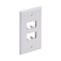 Placa de Pared Vertical Clásica, Salida Para 4 Puertos Mini-Com, Color Blanco