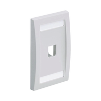 Placa de Pared Vertical Ejecutiva, Salida Para 1 Puerto Mini-Com, Con Espacios Para Etiquetas, Color Blanco