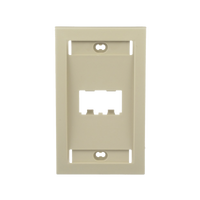 Placa de Pared Vertical Ejecutiva, Salida Para 2 Puertos Mini-Com, Con Espacios Para Etiquetas, Color Marfil