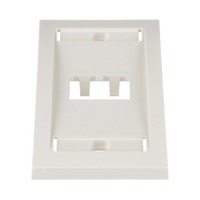 Placa de Pared Vertical Ejecutiva, Salida Para 2 Puertos Mini-Com, Con Espacios Para Etiquetas, Color Blanco Mate