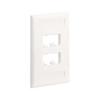 Placa de Pared Vertical Clásica, Salida Para 4 Puertos Mini-Com, Con Espacios Para Etiquetas, Color Blanco Mate