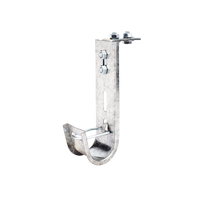 Soporte (Gancho) tipo J-Hook, hasta 14 cables Cat6, ideal para soportar cableado en los espacios de manipulación al aire, Para instalación en interior
