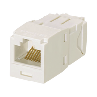Conector Jack RJ45 Estilo TG, Mini-Com, Categoría 6A, de 8 posiciones y 8 cables, Color Blanco Mate
