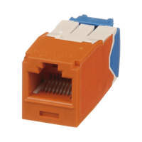 Conector Jack RJ45 Estilo TG, Mini-Com, Categoría 6A, de 8 posiciones y 8 cables, Color Naranja