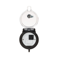 Dispositivo Circular de Puertos de Acceso a Datos, Con Dos Espacios Para Módulos Mini-Com y Un Receptáculo NEMA 5-15R, Protección IP66, de 3" de Diámetro