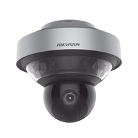 Domo PanoVu series / Vista Panorámica 180° / 4 Lentes de 4 Megapixel + PTZ 4 Megapixel de 40X Zoom / Posicionamiento 3D / IP67 / IK10 / WDR 120 dB / EIS / Autoseguimiento / 250 mts IR / 36 VCD