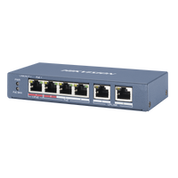 Switch PoE+ / No Administrable / 3 Puertos 10/100 Mbps 802.3 af/at (30 W) + 1 Puerto 10/100 Mbps Hi-PoE (60 W) / 2 Puertos 10/100 Mbps Uplink / Modo Extendido hasta 300 Metros / 60 W