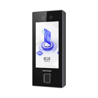 Terminal Facial Min Moe con LECTOR DE HUELLAS y Tarjetas PROX EM / 3000 Rostros / 3000 Huellas / Pantalla 4.5" / Administrable en la Nube con HikConnect Teams  / Exterior IP65  / PoE / WiFi / HIK-IA