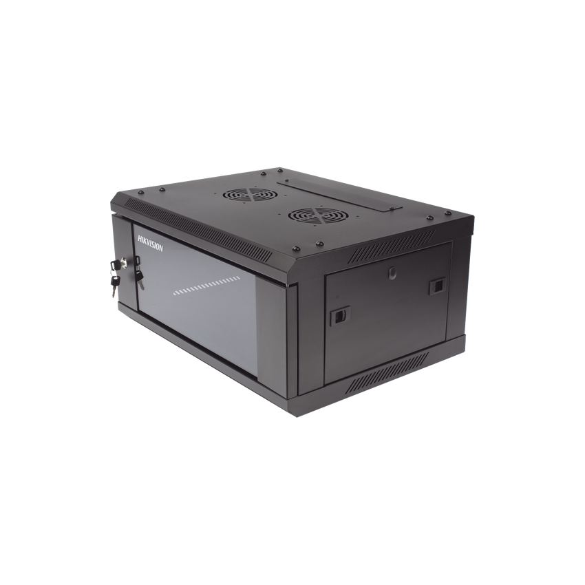 Gabinete para Montaje en Pared - Piso / Puerta de Cristal Templado / Cuerpo Fijo / 4 Unidades de Rack / 19" / Fabricado en Acero