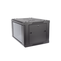 Gabinete para Montaje en Pared - Piso / Puerta de Cristal Templado / Cuerpo Fijo / 6 Unidades de Rack / 19" / Fabricado en Acero