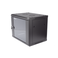 Gabinete para Montaje en Pared - Piso / Puerta de Cristal Templado / Cuerpo Fijo / 9 Unidades de Rack / 19" / Fabricado en Acero