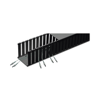 Canaleta Ranurada de PVC sin Tapa, Fiber-Duct™, 4 in de Ancho, 4 in de Alto y 1828.8 mm de Largo, Color Negro