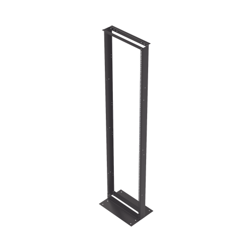 Rack de 2 Postes, Estándar 19", 45 Unidades, Fabricado en Acero, Base "L" para Anclar a Piso.
