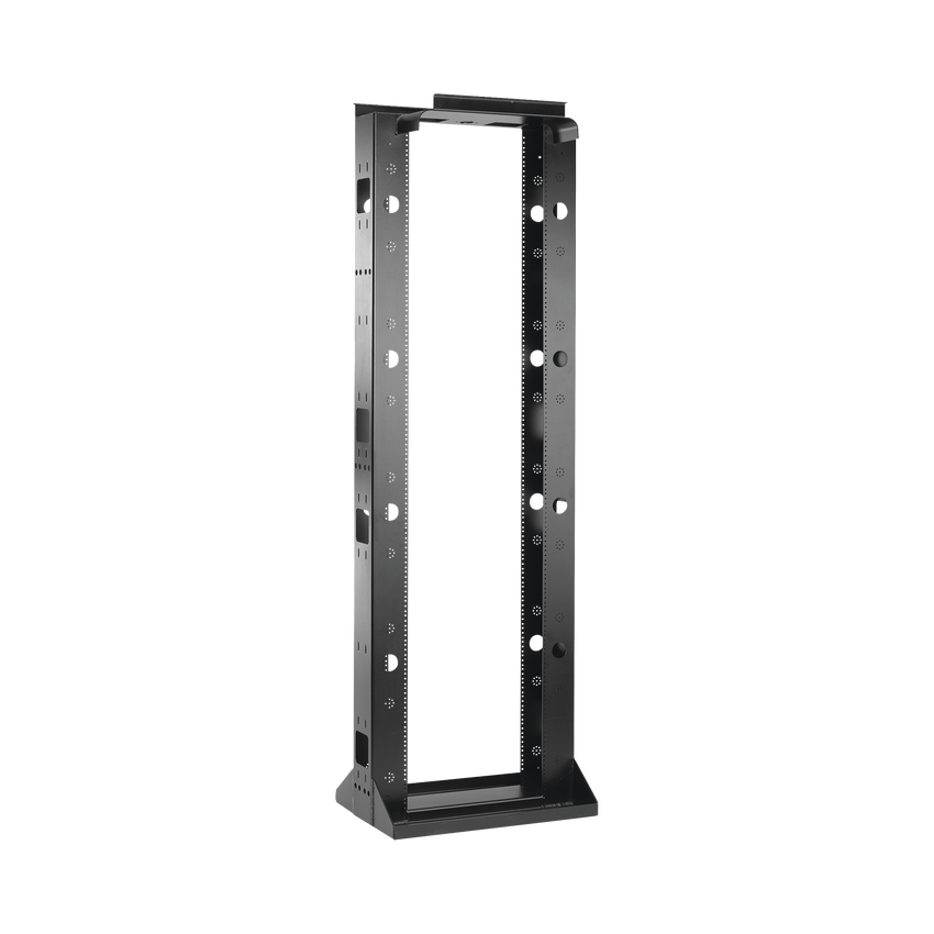 Rack de 2 Postes Sísmico, Estándar de 19 in, Rieles Numerados y Roscados #12-24, Fabricado en Acero, 45 Unidades de Rack, Color Negro