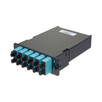 Placa Acopladora de Fibra Óptica FAP, Con 12 Pigtails y 6 Conectores SC Duplex (12 Fibras), Para Fibra Multimodo OM3/OM4, Color Aqua