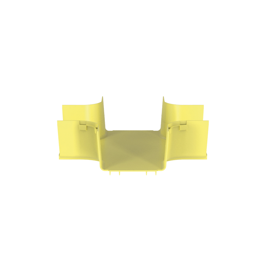 Accesorio de 4 Vías Horizontal, Con Ángulos a 90º, Para Canaletas FiberRunner™ 6X4, Color Amarillo