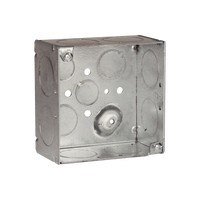 Caja Cuadrada Galvanizada de 4" x 4"/ Profundidad de 2 1/8" /8 Entradas 1", 3 Entradas 1/2" y  2 Entradas 3/4"/ Soldada.