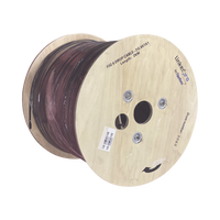 Carrete de 2 km de Fibra Óptica Aérea Mini Figura 8 G.657A1 tipo Drop, Monomodo de 2 Hilos (bifibra), Diseñada para Fusionarse, Color Negro, Span 80, (No Soporta Conectores Mecánicos)
