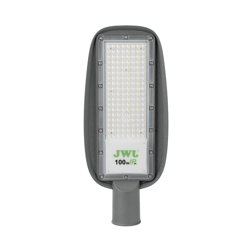 Luminaria LED  de 100 W / 100 - 265 V CA~50/60 Hz / Fotocelda  / Color Blanco/ Dimensiones 200 x 465 x 78 mm / Ángulo de Luz 135°.