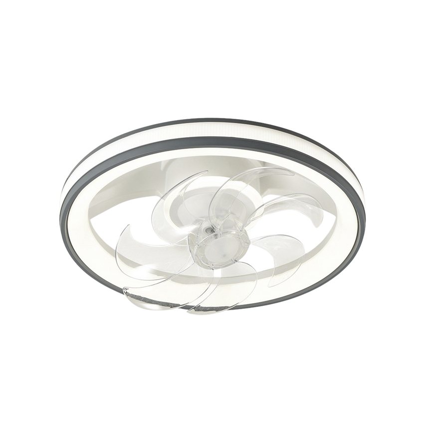 Ventilador de Techo con Luminario LED de  110 V CA 50/60 Hz /  88 W /4500 Lm / 6500 - 4 000 - 2 700 K /3 Tonos de Luz / 500 mm / 6 Velocidades / Dimeable /Color Blanco y Gris.