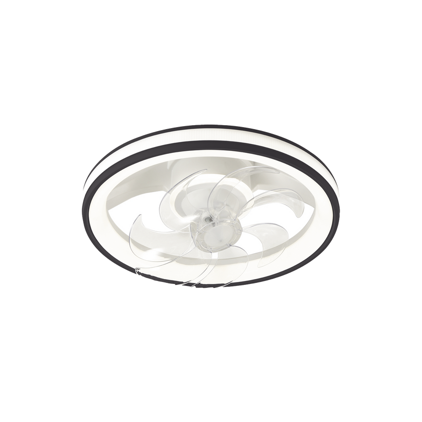 Ventilador de Techo con Luminario LED de  110 V CA 50/60 Hz /  88 W /4500 Lm / 6500 - 4 000 - 2 700 K /3 Tonos de Luz / 501 mm / 6 Velocidades / Dimeable / Color Blanco y Negro.