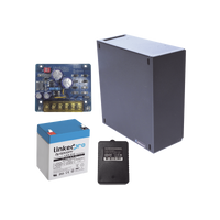 Kit con fuente PLB2 con salida de 12 Vcc a 1.5 Amper, incluye transformador y batería de 12 V a 5.5 Amper