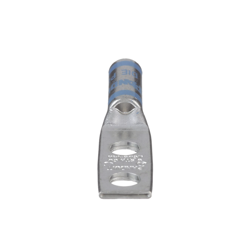 Zapata de compresión LCD6-14A-L para cal. 6 Awg, Doble barreno para tornillo prisionero de 1/4, Espaciado de orificio 16mm, 1 Pz