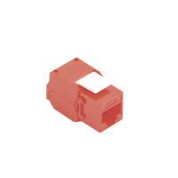 Módulo Jack Keystone Cat5e (toolless), con terminación en ángulo 180 º Color Rojo, Compatible con Faceplate y Patchpanel Linkedpro