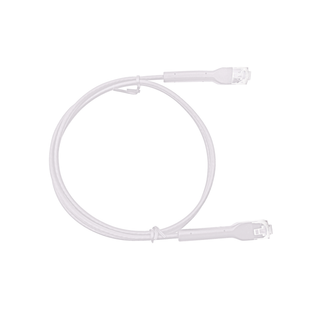 Mini Patch Cord Cat6A Ultra Slim 30 cm Blanco – Ahorra Espacio sin Organizadores, con Bota Flexible