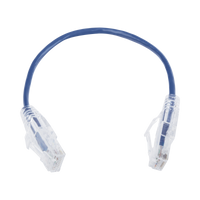 Cable de Parcheo Slim UTP Cat6 - 20 cm Azul Diámetro Reducido (28 AWG)