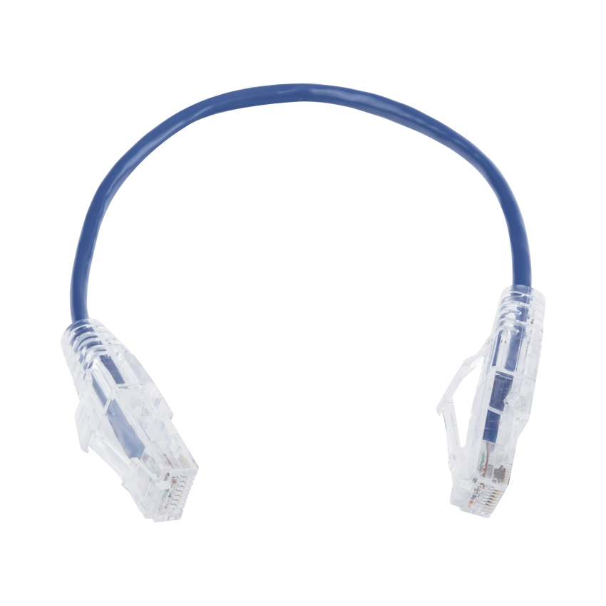 Cable de Parcheo Slim UTP Cat6 - 20 cm Azul Diámetro Reducido (28 AWG)