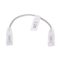 Cable de Parcheo Slim UTP Cat6 - 20 cm Gris Diámetro Reducido (28 AWG)
