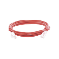 Cable de Parcheo Slim UTP Cat6A - 3 m Rojo, Diámetro Reducido (28 AWG)