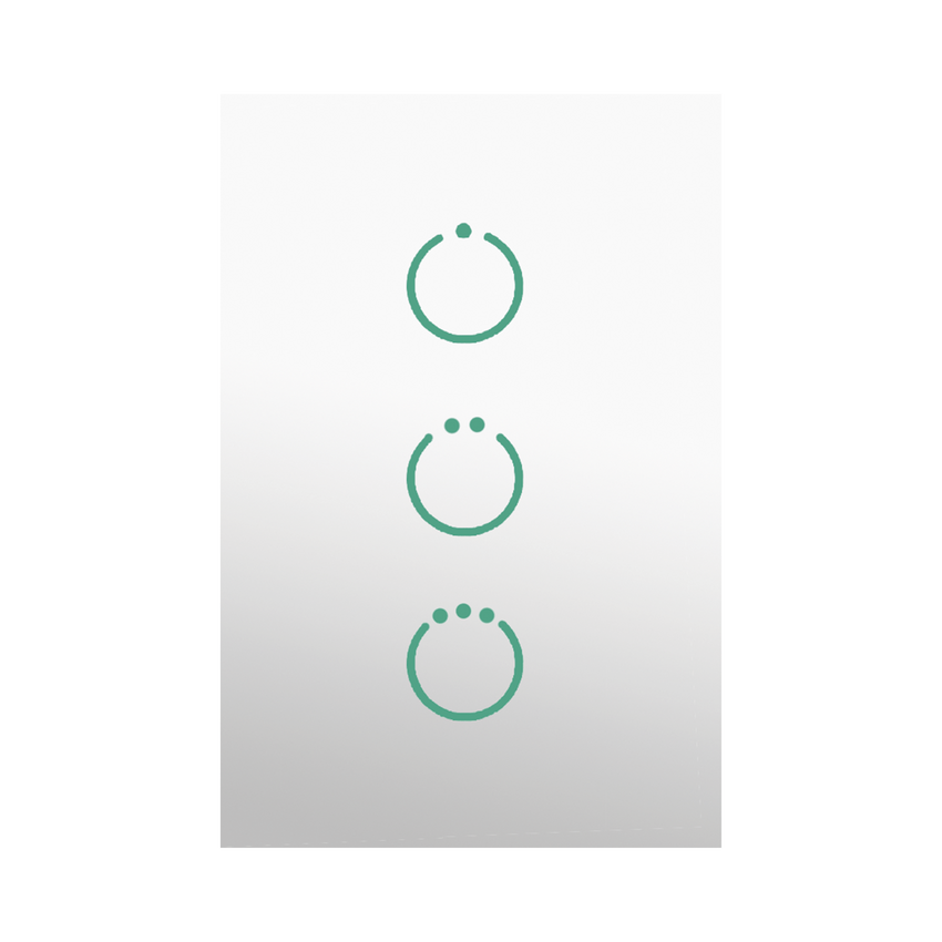 (ZWAVE) Interruptor On/Off panel táctil touch inalámbrico Zwave Plus 3 botones. Compatible con Hubitat HC8, Álula  M2M, otro