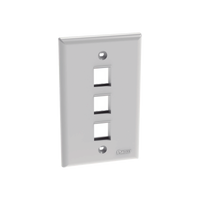 Placa de Pared Vertical, Salida Para 3 Puertos Keystone, Color Blanco