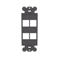 Marco de Módulo Dúplex, Para Placas Frontales Estándar GFCI, Acepta 4 Módulos Keystone, Color Negro