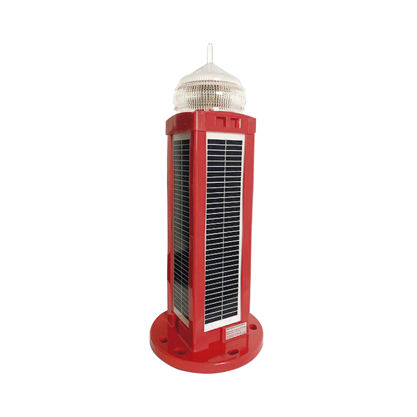 Lámpara de Obstrucción Tipo L-810, LED con Panel Solar, 100 % autónoma. No requiere energía externa.