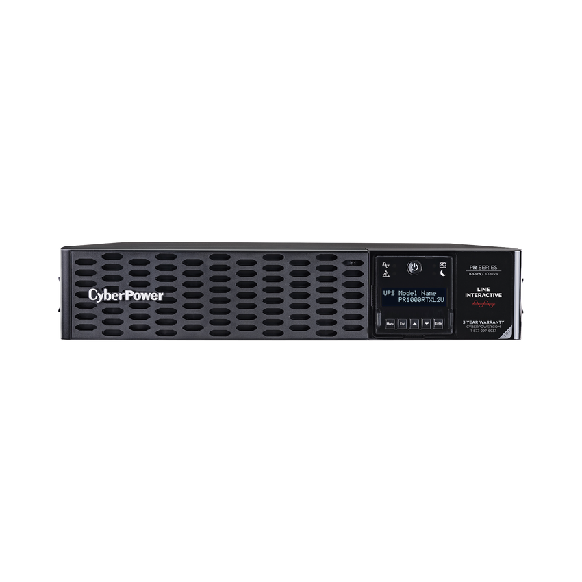 UPS de 1000 VA/1000 W, Topología Línea Interactiva, Entrada 120 Vca NEMA 5-15P, Onda Senoidal Pura, Torre o Rack 2 UR, Con 8 Tomas NEMA 5-15R