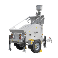 Traila / Remolque con Mástil Retráctil de 7.5 m. para Videovigilancia o Iluminación, con Bases para Instalar Paneles Solares y Baterías (No incluidos)