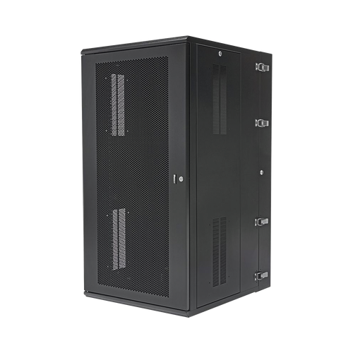 Gabinete PanZone de Montaje en Pared, de 19in, Puerta Ventilada, 26 UR, 762mm de Profundidad, Color Negro