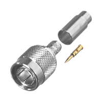 Conector TNC Macho en 75 Ohm, de Anillo Plegable para Cable RG-59/U, AWG 20, Níquel/ Oro/ Teflón.â??
