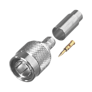 Conector TNC Macho en 75 Ohm, de Anillo Plegable para Cable RG-59/U, AWG 20, Níquel/ Oro/ Teflón.â??